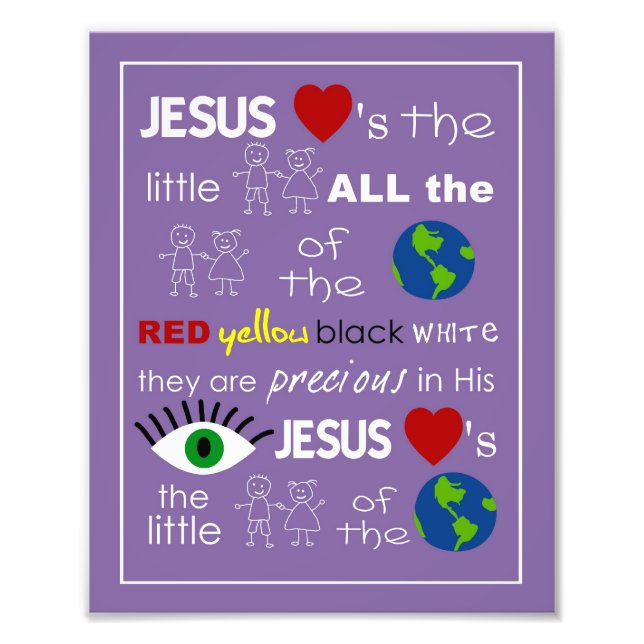 Jesus Loves the Little Children Nursery Art Photo Print (Front)