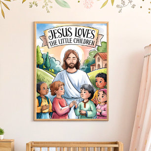 Jesus Loves the Little Children Nursery Wall Art