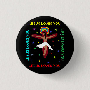 Jesus Loves You 3 Cm Round Badge