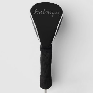 Jesus loves you (add a name or delete) | Script Golf Head Cover