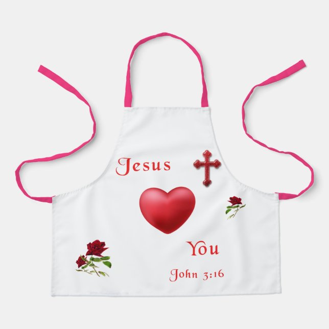 jesus loves you apron (Front)