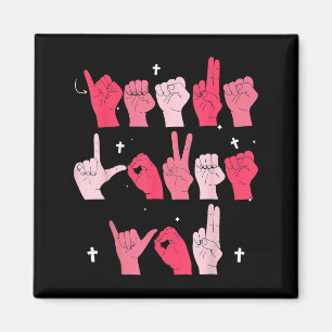 Jesus Loves You Asl Sign Language Christian Valent Magnet