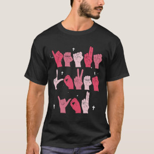 Jesus Loves You Asl Sign Language Christian Valent T-Shirt
