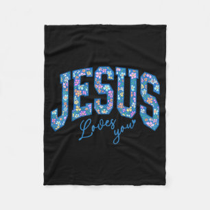 Jesus Loves You, Bible God Faith Church Christian Fleece Blanket