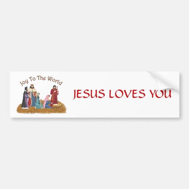 JESUS LOVES YOU BUMPER STICKER (Front)