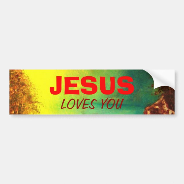 JESUS LOVES YOU Bumper Sticker (Front)