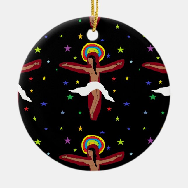 Jesus Loves You Ceramic Ornament (Front)