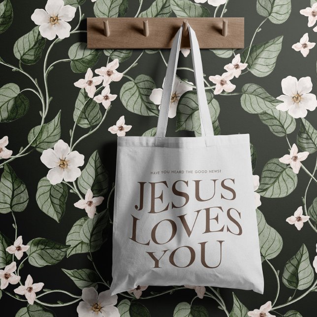 Jesus Loves You | Christian Aesthetic Apparel Tote Bag (Creator Uploaded)