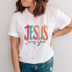 Jesus Loves You Christian Faith Tri-Blend Shirt