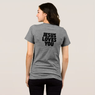 'Jesus Loves You' Christian Minimalist Church Gift Tri-Blend Shirt