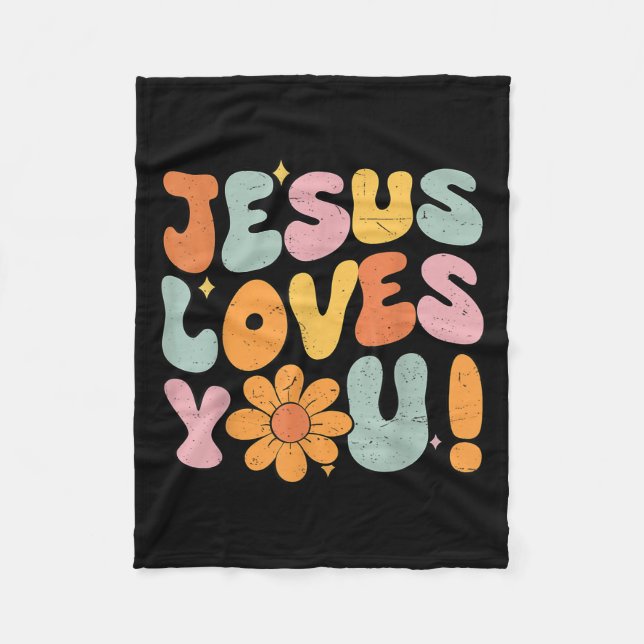 Jesus Loves You Christian Teen Girl God Sister Goo Fleece Blanket (Front)