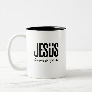 JESUS LOVES YOU | CHRISTIAN Two-Tone COFFEE MUG