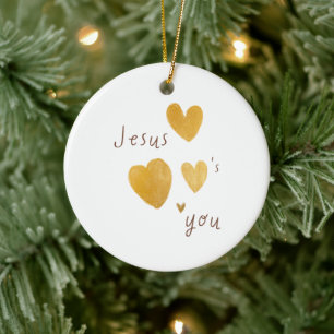 Jesus loves you. Christmas Ornament. modern  Ceramic Ornament
