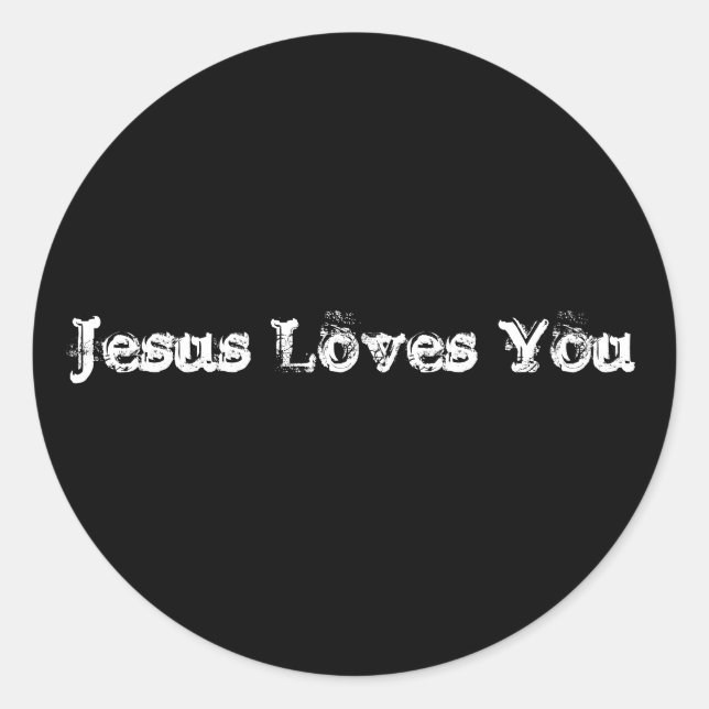 Jesus Loves You Classic Round Sticker (Front)