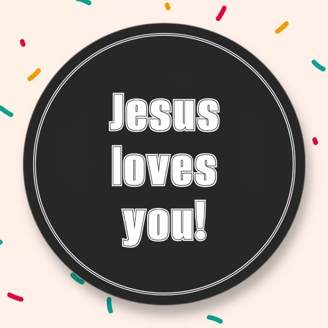 Jesus loves you! classic round sticker (Creator Uploaded)