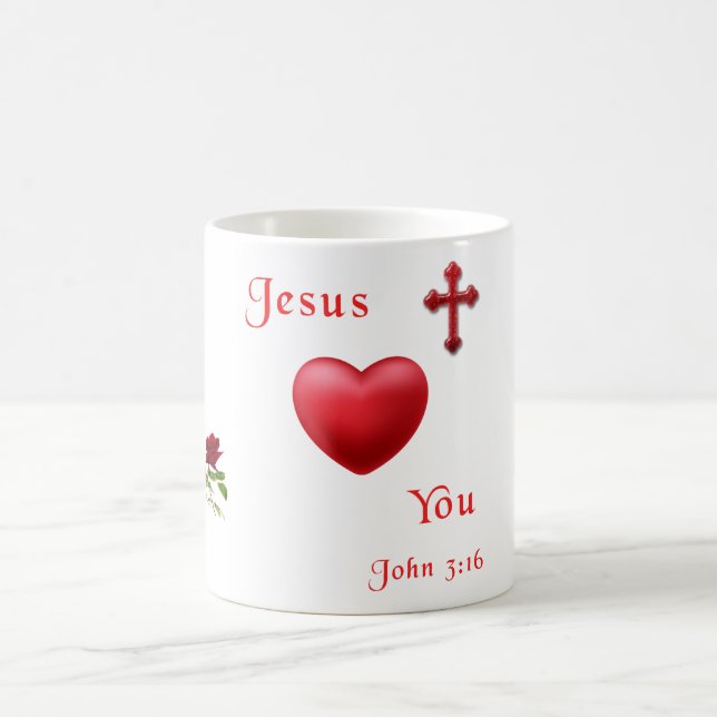 jesus loves you coffee mug (Center)