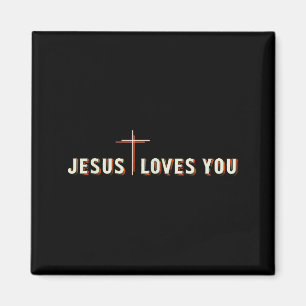 Jesus Loves You Cross God Christian Graphic Magnet