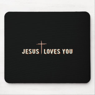 Jesus Loves You Cross God Christian Graphic  Mouse Pad