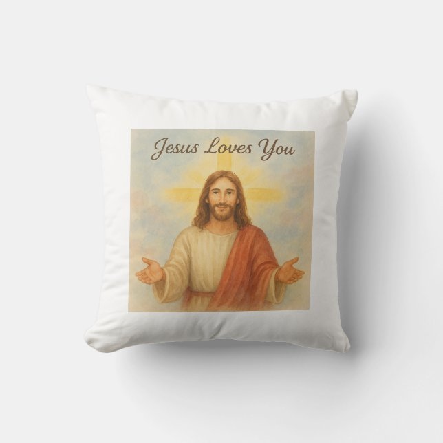  Jesus Loves You Cushion (Front)