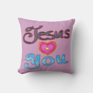 Jesus Loves You Custom Name Lavender Cushion
