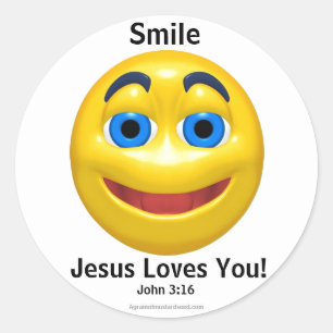 Jesus Loves You Customise it Classic Round Sticker