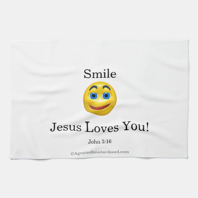 Jesus Loves You Customise it Tea Towel (Horizontal)