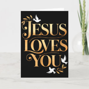 Jesus Loves You Dove And Olive Branch Elegant Chri Card