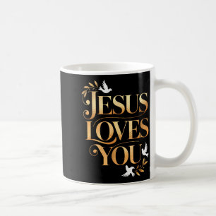 Jesus Loves You Dove And Olive Branch Elegant Chri Coffee Mug