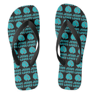 Jesus Loves You Faith Based Quote All-Over Unisex Thongs