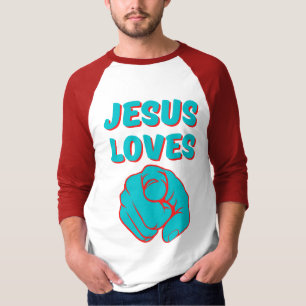 Jesus Loves You Faith Based Quote Men's 3/4 T-Shirt