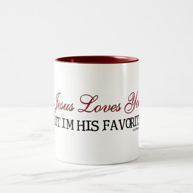 Jesus Loves You Favourite Two-Tone Coffee Mug (Center)