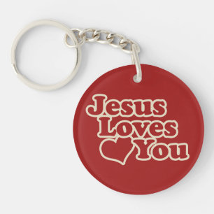 Jesus Loves you for Christians Key Ring
