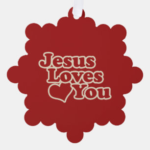 Jesus Loves you for Christians Tree Decoration Card