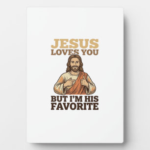 Jesus Loves You Funny Vintage Faith Shirt Design_1 Plaque