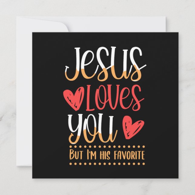 Jesus Loves You God Religion Church Catholic Gift Invitation (Front)
