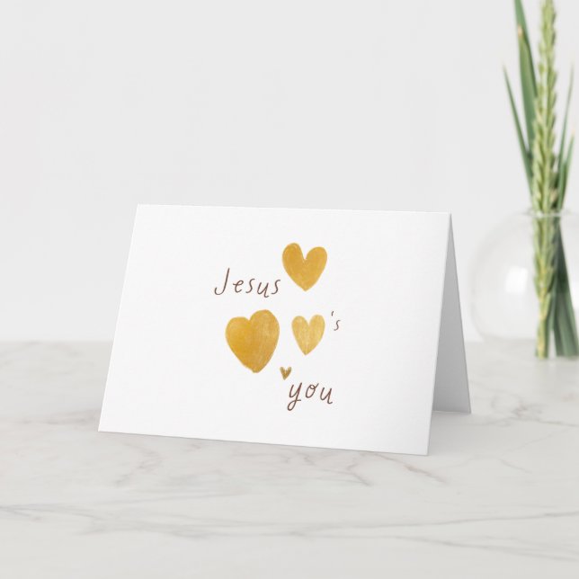 Jesus loves you. Greeting Card modern digital (Front)