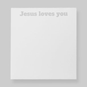 Jesus loves you   Grey & light grey Notepad