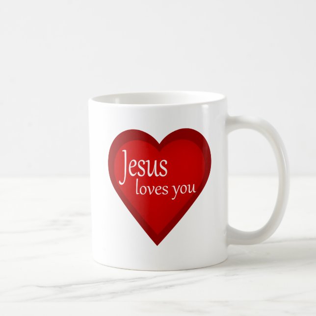 Jesus Loves You Heart Affirmative Mug (Right)