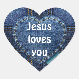 Jesus loves you heart sticker