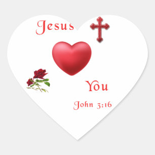 jesus loves you heart sticker