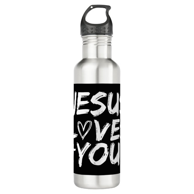 Jesus Loves You I Jesus  710 Ml Water Bottle (Front)