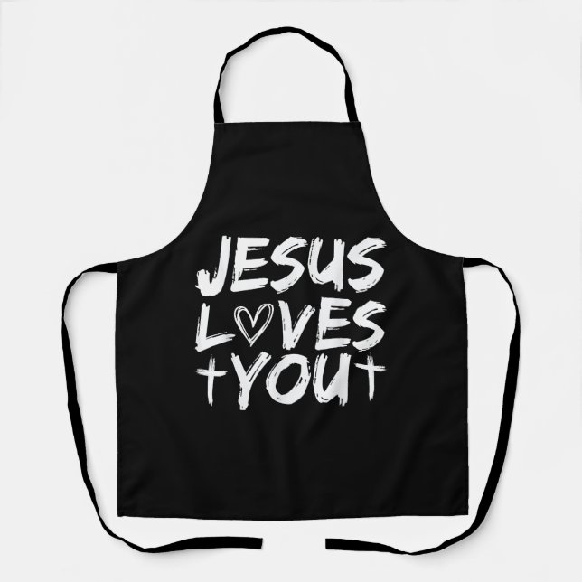 Jesus Loves You I Jesus  Apron (Front)