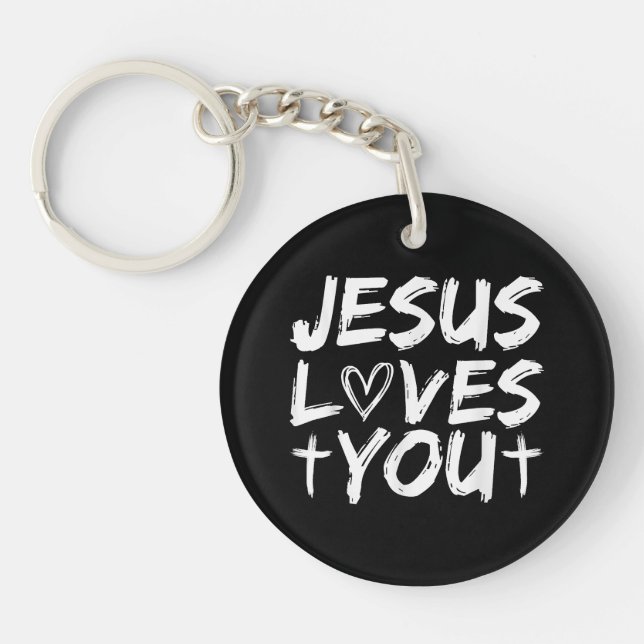 Jesus Loves You I Jesus  Key Ring (Front)
