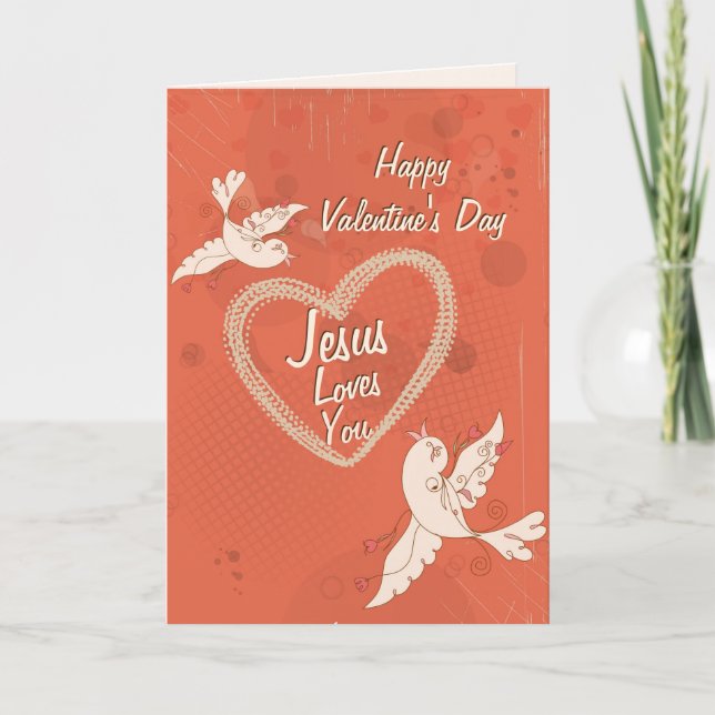 Jesus Loves You John 3:16 Valentine's Day Holiday Card (Front)