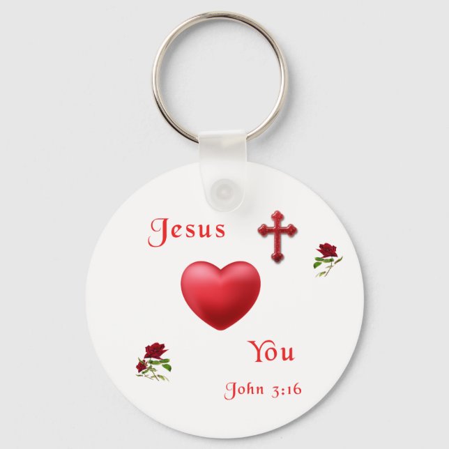 jesus loves you key ring (Front)