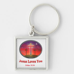 jesus loves you key ring