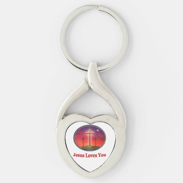 jesus loves you key ring (Front)