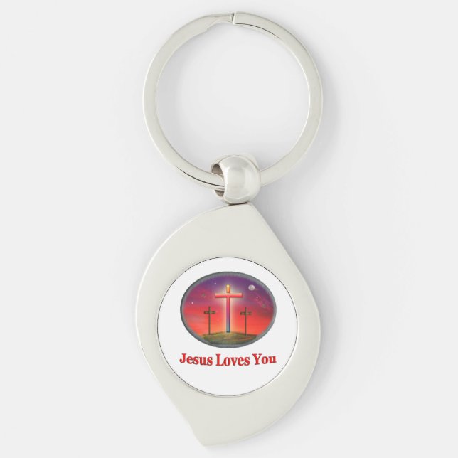 jesus loves you key ring (Front)