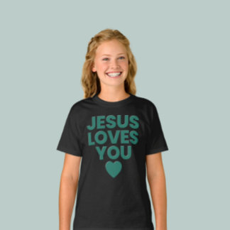 Jesus Loves You Kids’ Christian Cute Faith-Based T-Shirt