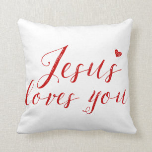 Jesus loves you logo Pillow